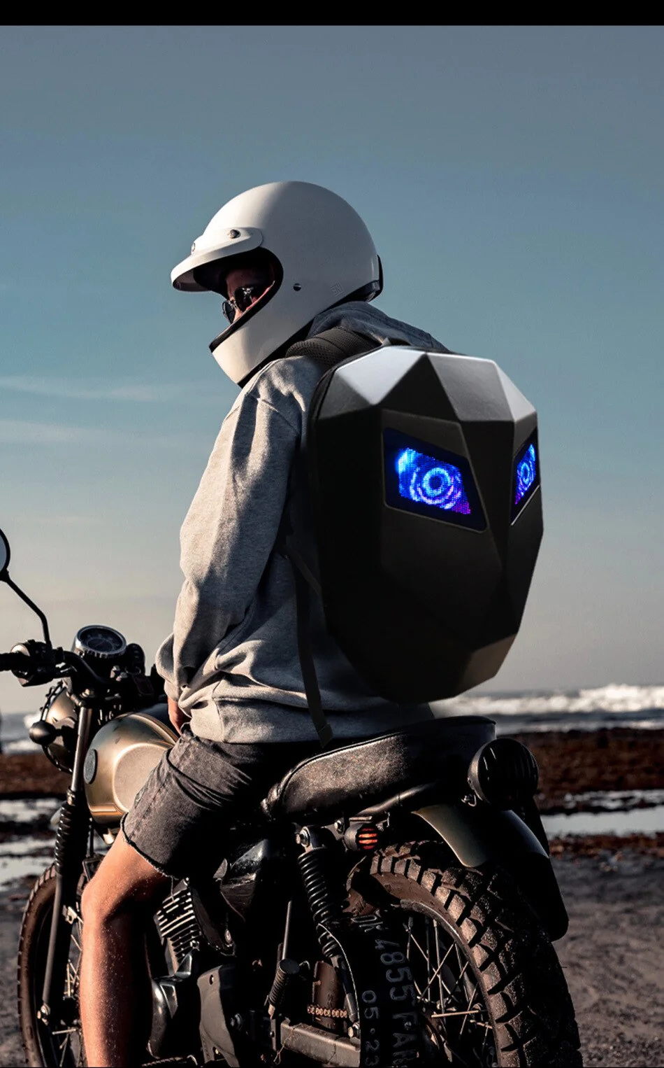Sac à Dos Moto Connecté Intelligent avec Écran LED