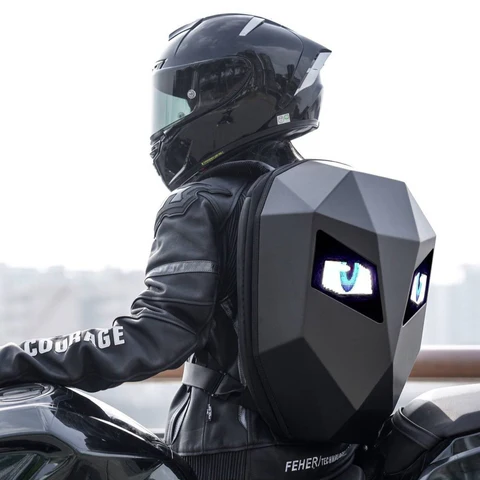 Sac à Dos Moto Connecté Intelligent avec Écran LED 4