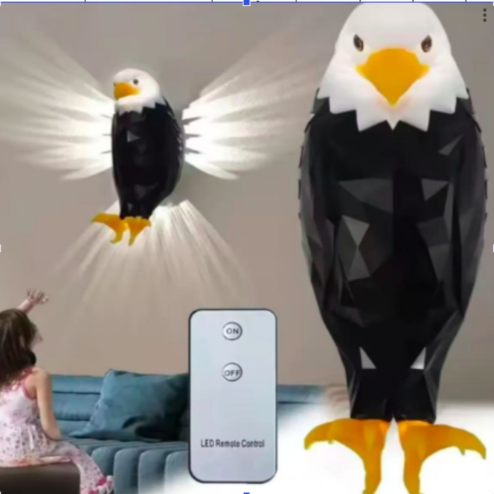 Applique Murale LED Aigle 3D – Effet Géométrique avec Télécommande 4