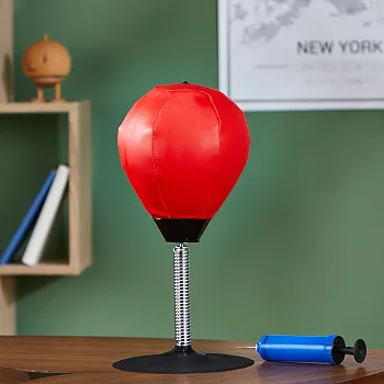 Punching Ball de Table Bureau – Mini Sac de Frappe Rouge et Noir 35 x 18 x 18 cm