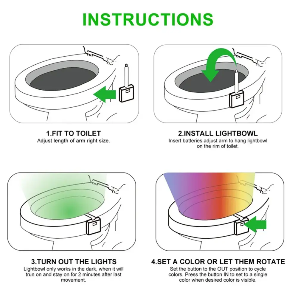 Veilleuse WC LED Multicolore avec Détecteur de Mouvement 3