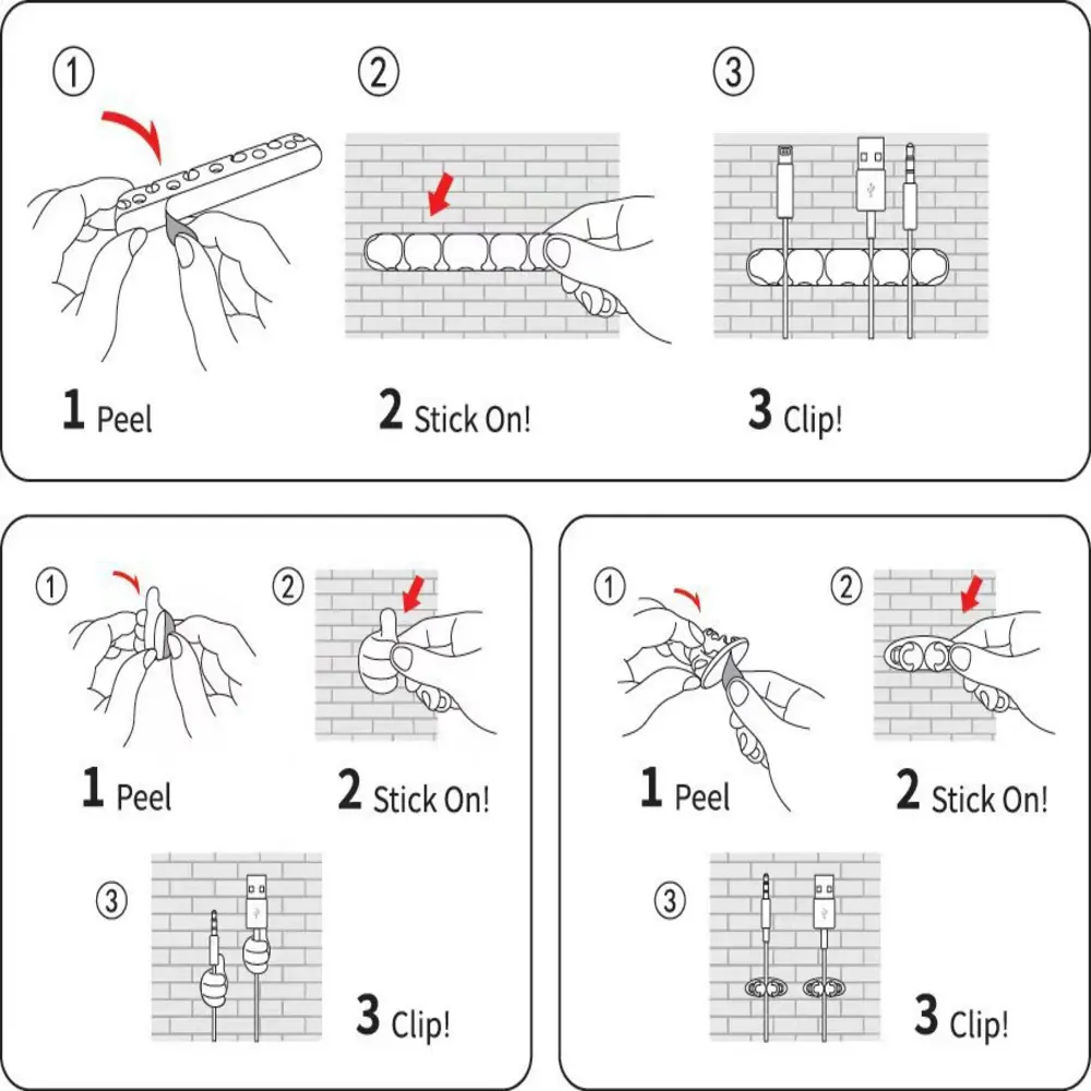 Lot de 7 Clips pour Câbles 6