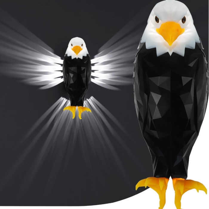 Applique Murale LED Aigle 3D – Effet Géométrique avec Télécommande 3