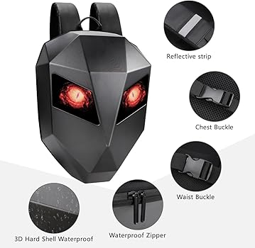 Sac à Dos Moto Connecté Intelligent avec Écran LED 2