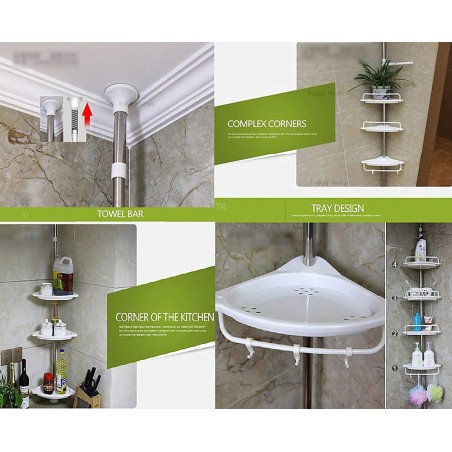Étagère de salle de bain à 4 niveaux