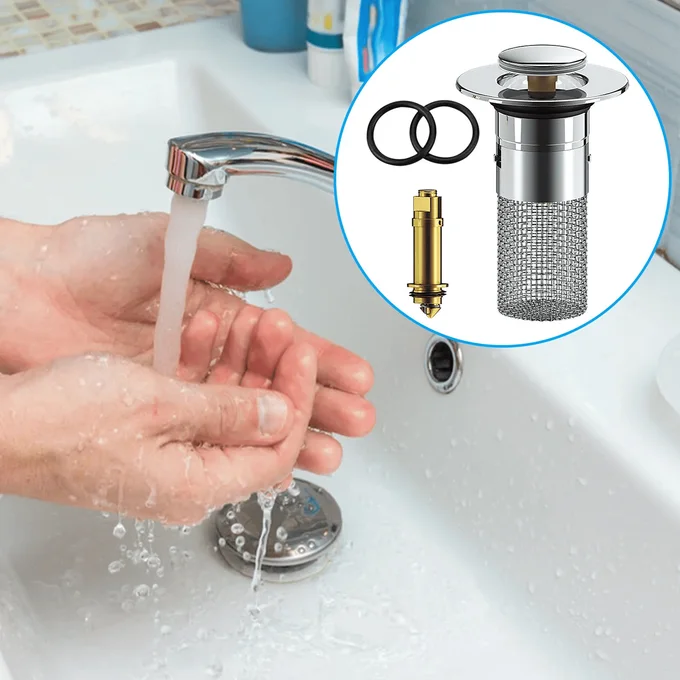 Bonde de Lavabo Pop-up Clic-Clac Inox et Laiton 3