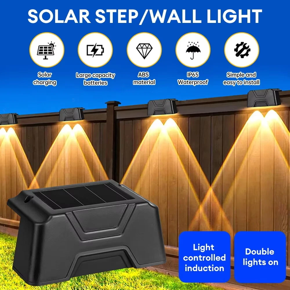 Pack 4 Lampes Solaires Murales pour Marches et Extérieur
