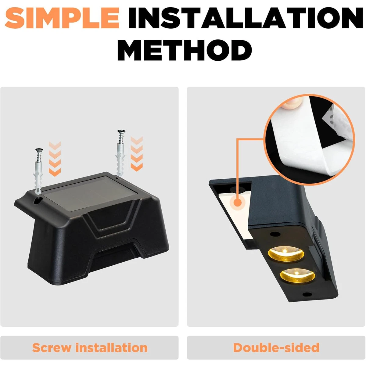 Pack 4 Lampes Solaires Murales pour Marches et Extérieur 5