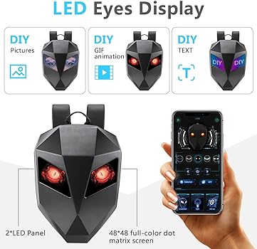 Sac à Dos Moto Connecté Intelligent avec Écran LED 7