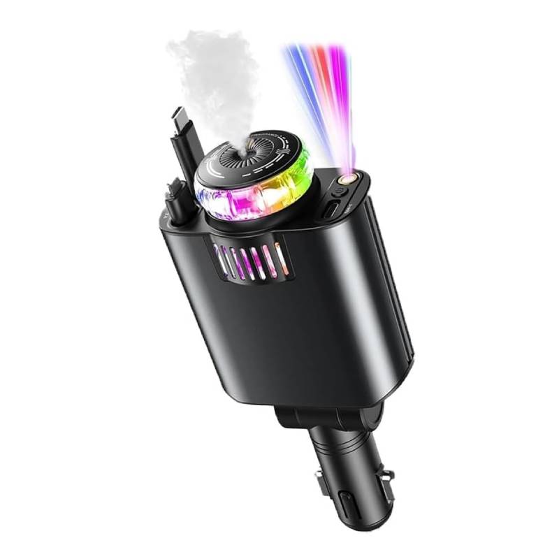 Chargeur Voiture 5-en-1 Multi-Fonction D1 – Charge Rapide PD/QC – Dark Grey