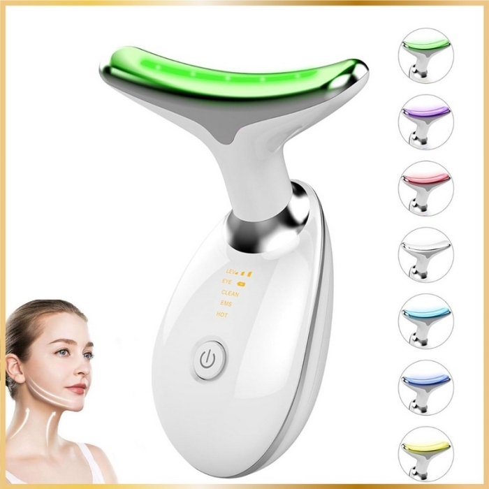 Masseur Facial Anti-Âge à Micro-Vibrations – 7 Soins et 7 Couleurs LED