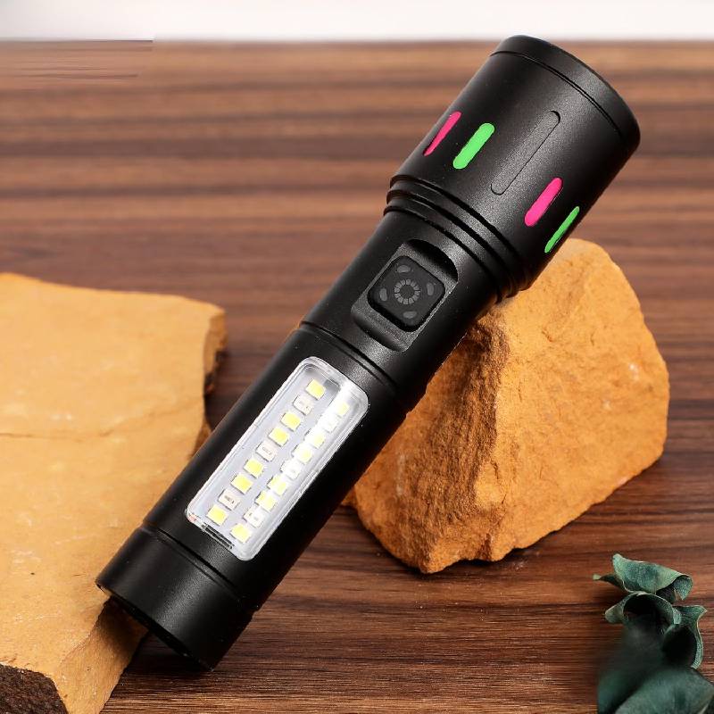 Torche LED Rechargeable USB 15W avec Éclairage COB Latéral - Noir 3