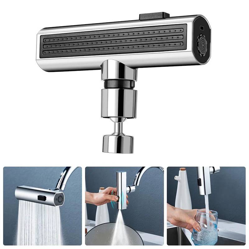 Accessoire de Robinet à Cascade Multifonctionnelle – Rotatif 360° – Argent 4