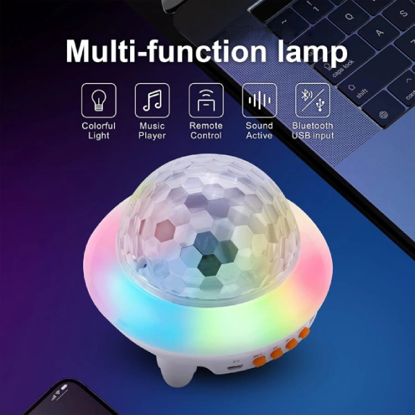 Lampe Boule Disco LED Crystal Magic Ball Light Multicolore 1